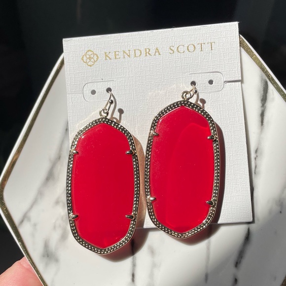 Kendra Scott Translucent Red Danielle Earrings - Picture 4 of 5